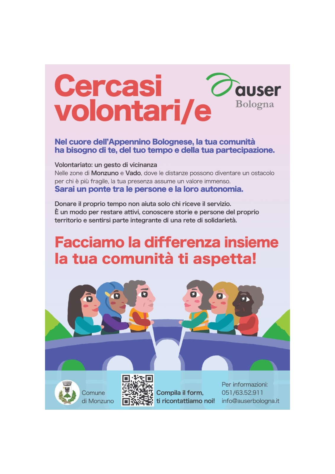 Auser cerca volontari a Monzuno e Vado | Comune di Monzuno